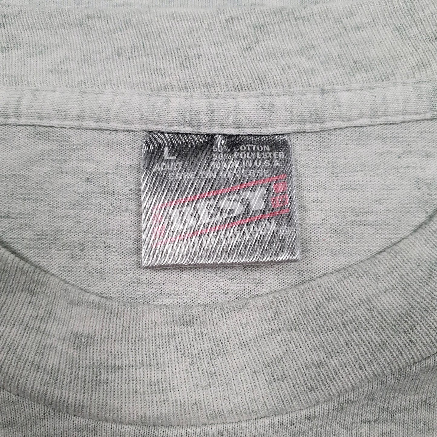 Mens Grey Fruit Of The Loom Vintage 90s Made In USA Hoodie T Shirt