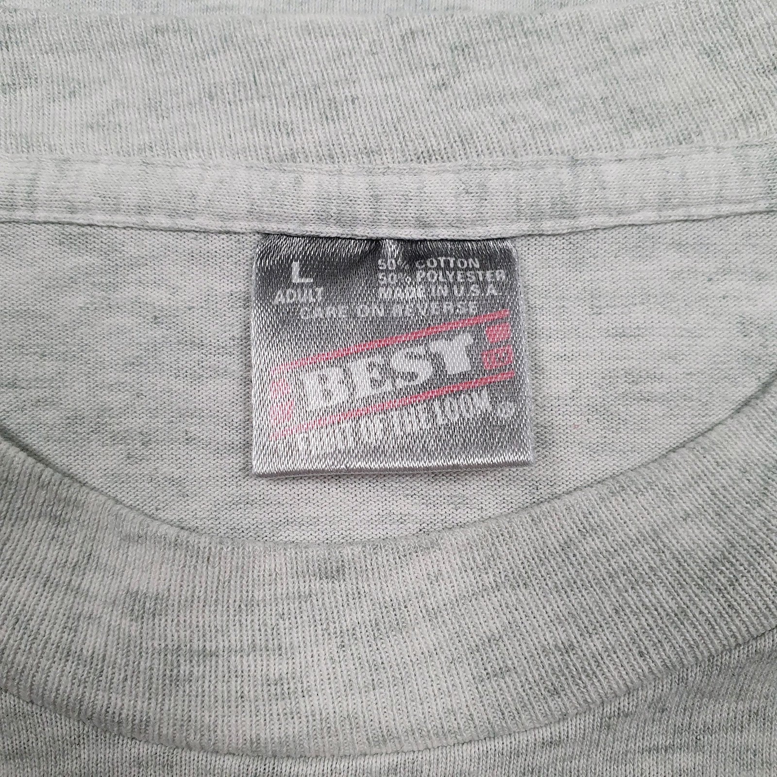 Mens Grey Fruit Of The Loom Vintage 90s Made In USA Hoodie T Shirt