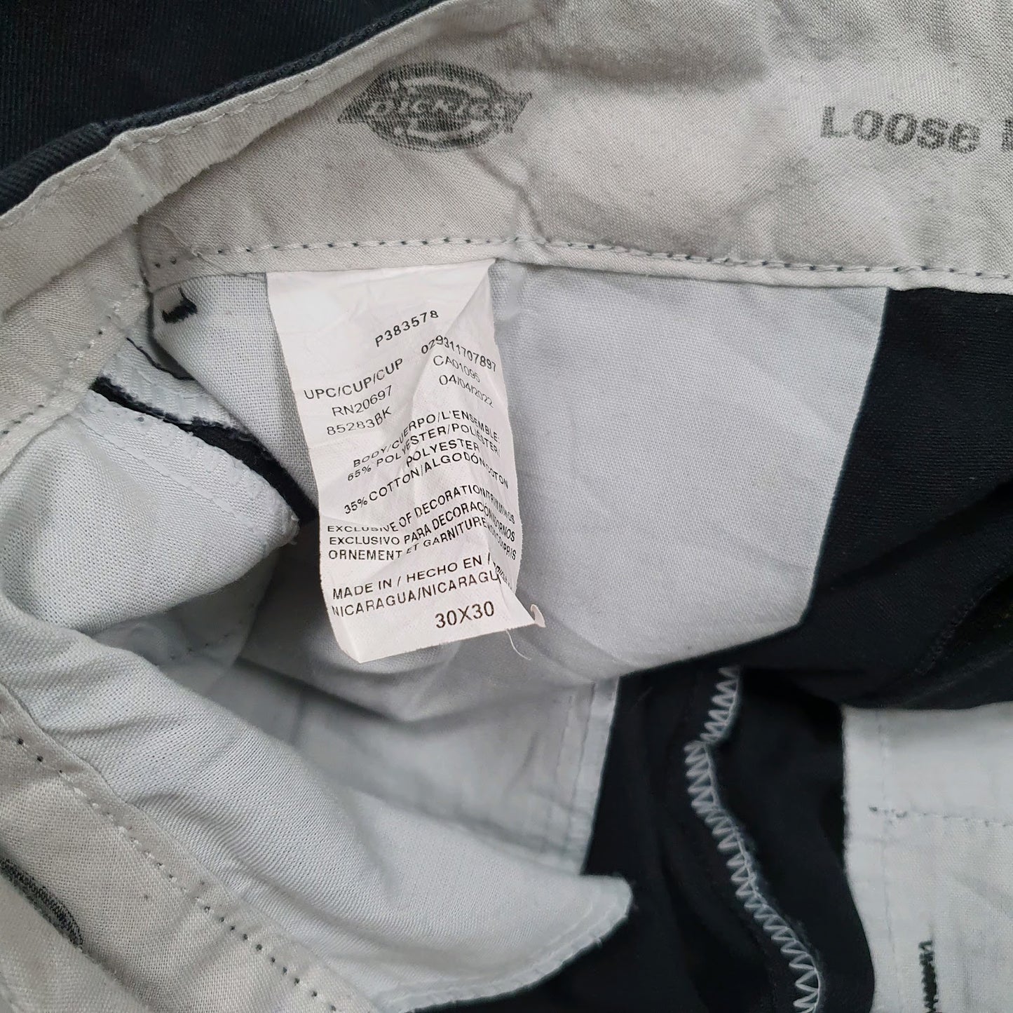 Mens Black Dickies   Trousers