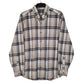 Mens Grey Eddie Bauer Heavyweight Plaid Flannel Long Sleeve Shirt