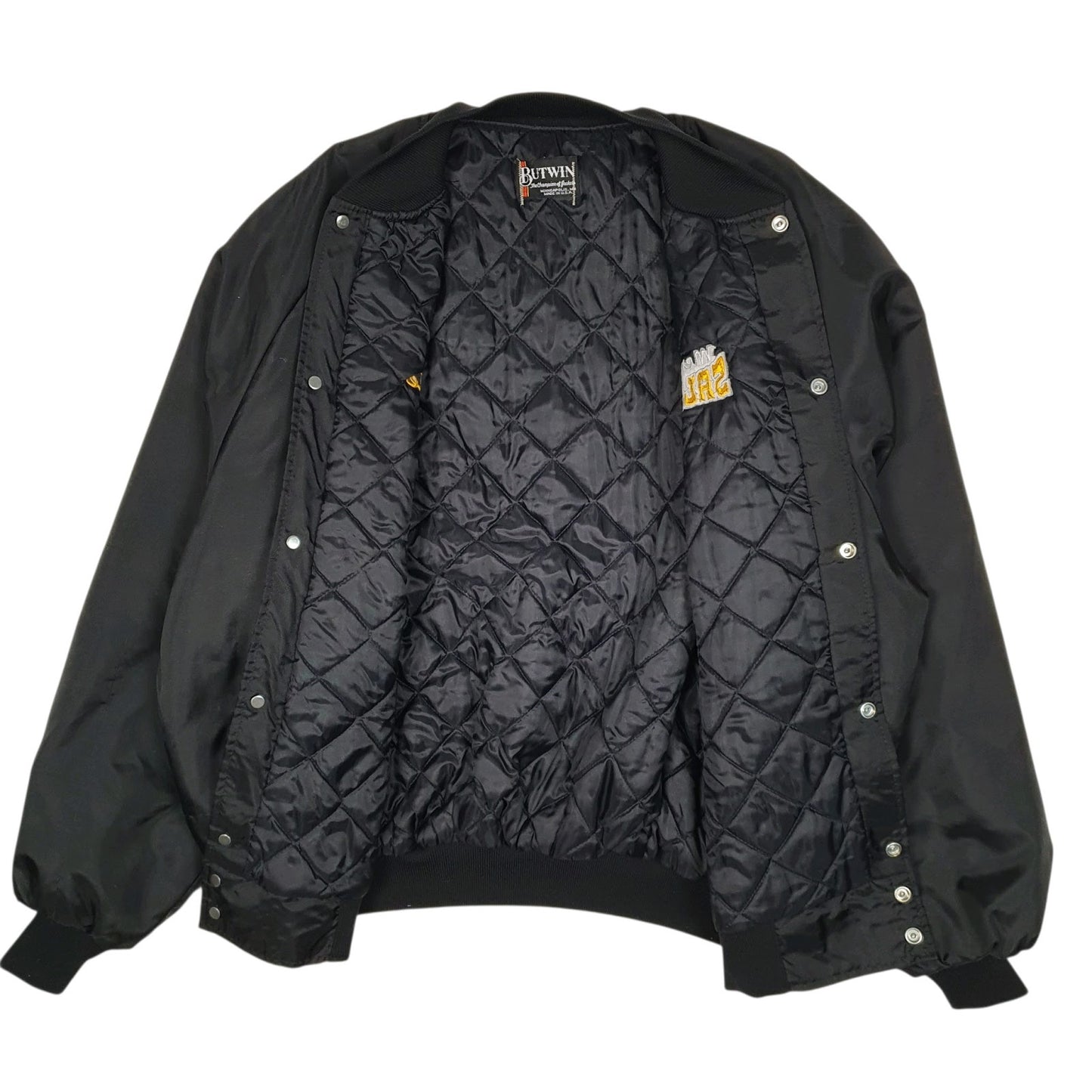Mens Black Butwin Vintage 90s Coach Varsity Hoodie Coat