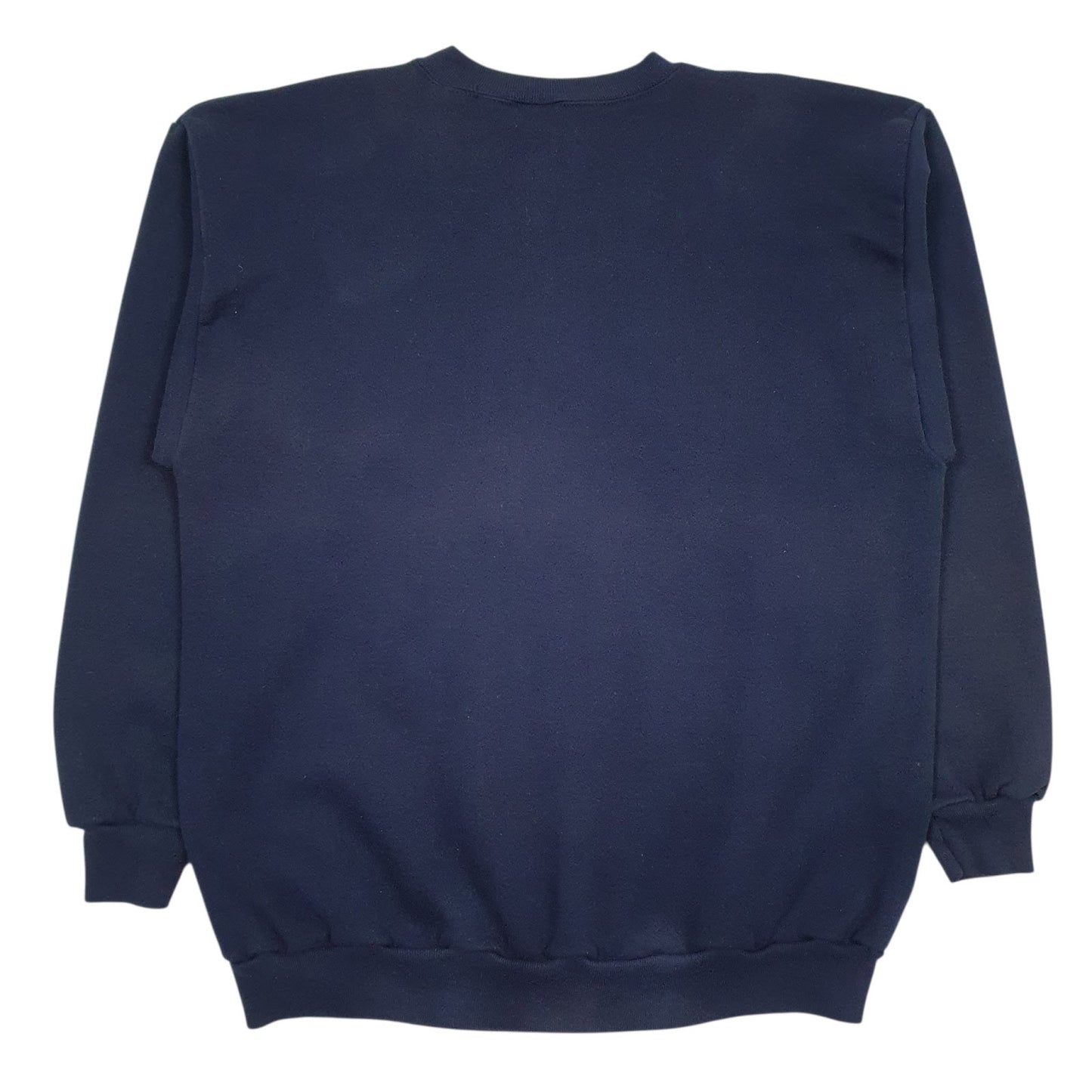 Mens Navy Tultex Graphic Vintage 90s Made In USA Crewneck Jumper