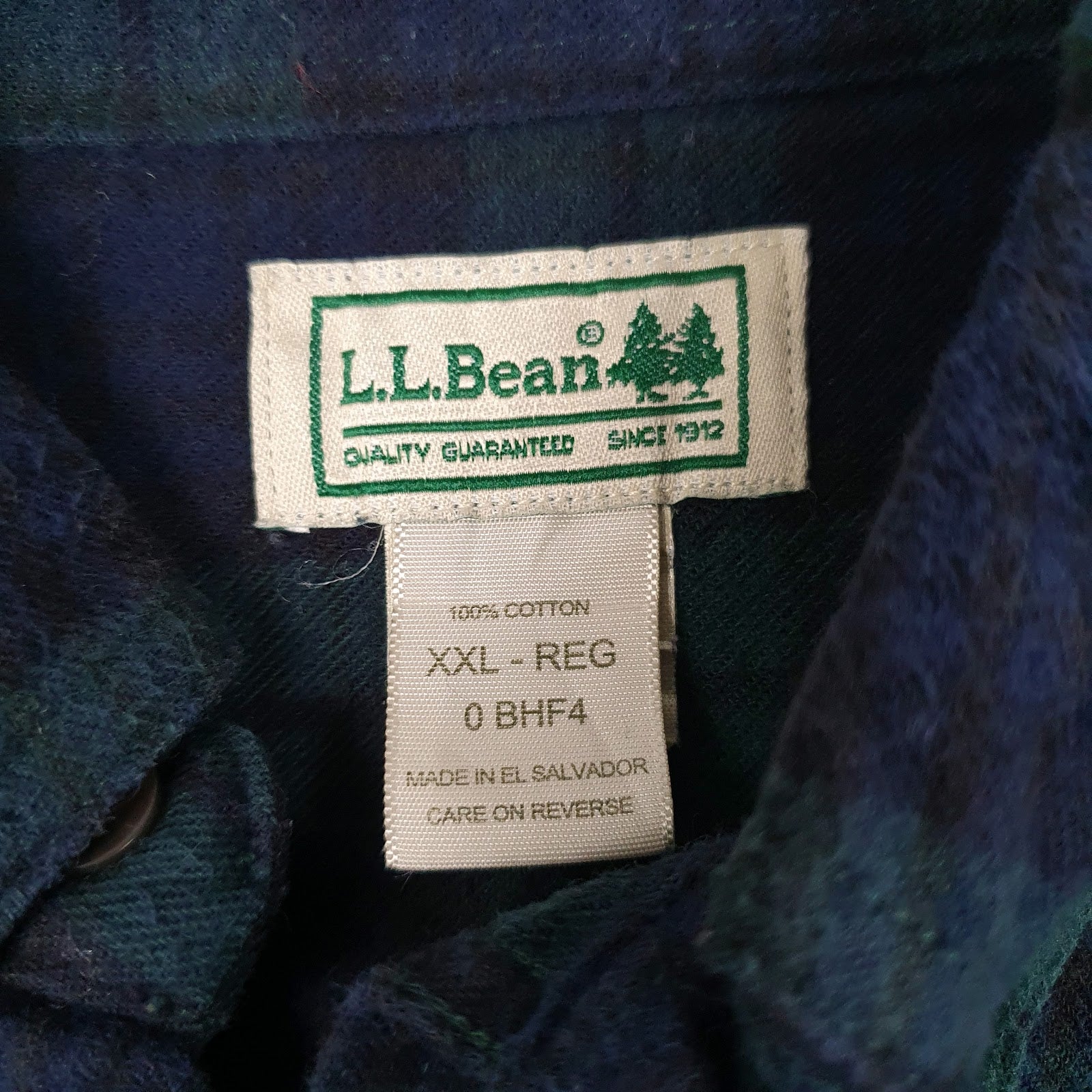 Mens Navy L.L.Bean Flannel  Shirt