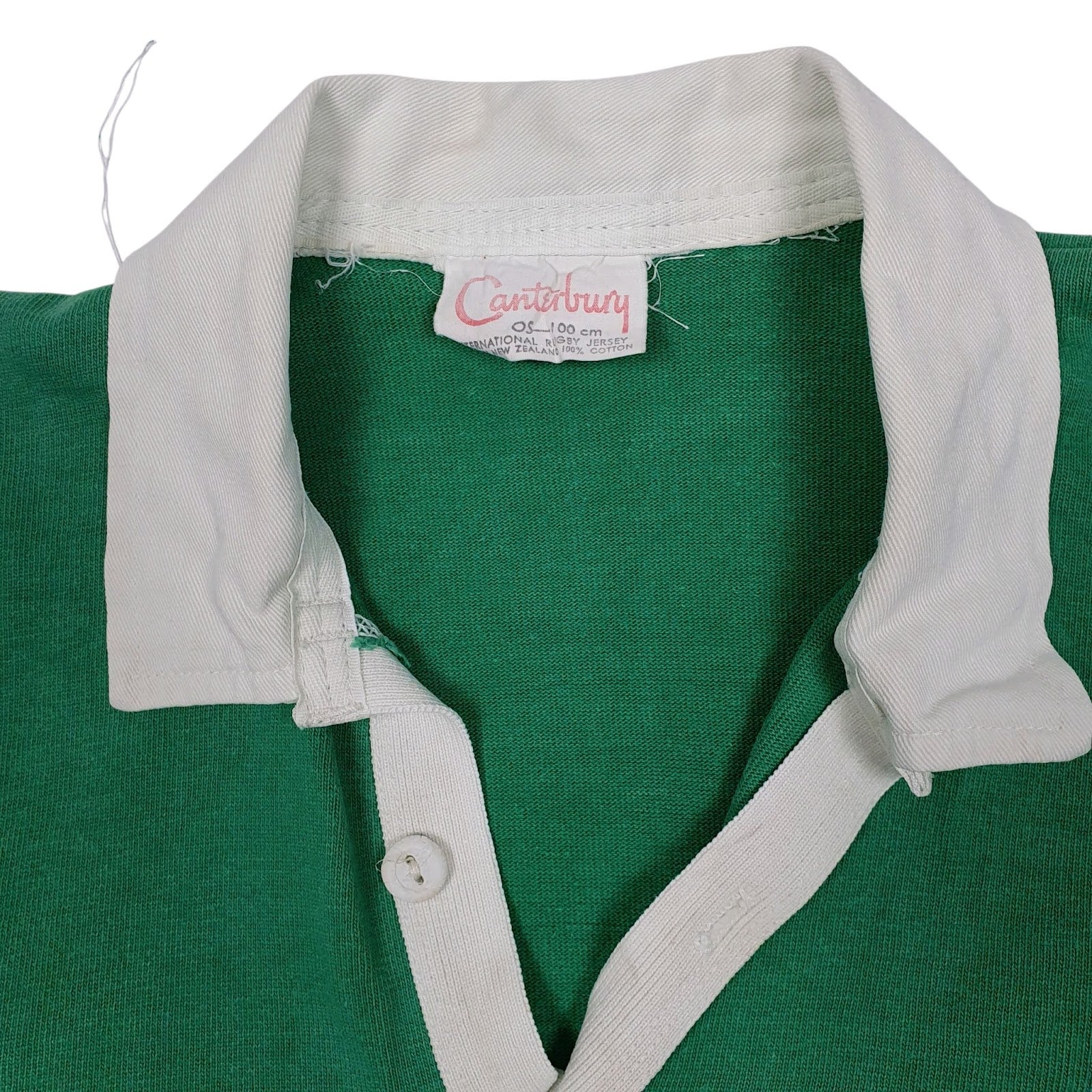 Mens Green Canterbury Rugby Vintage 1970s Made In NZ  Polo Shirt