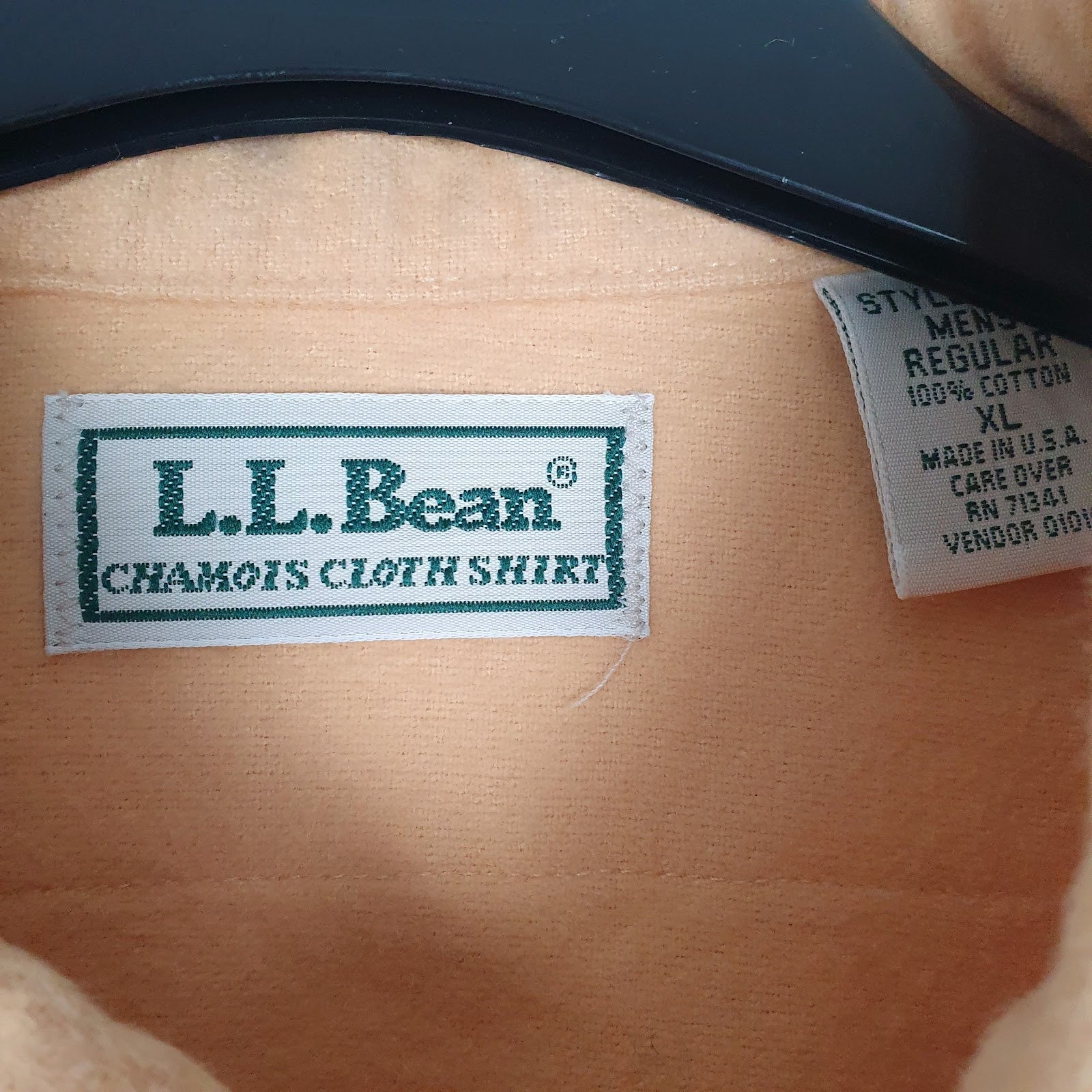 Mens Orange L.L.Bean Chamois Vintage 90s Made In USA  Shirt