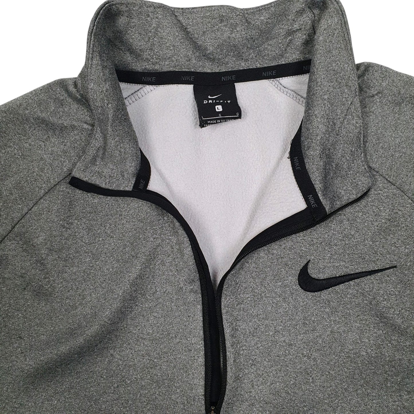 Mens Grey Nike Dri Fit Quarter Zip Jumper