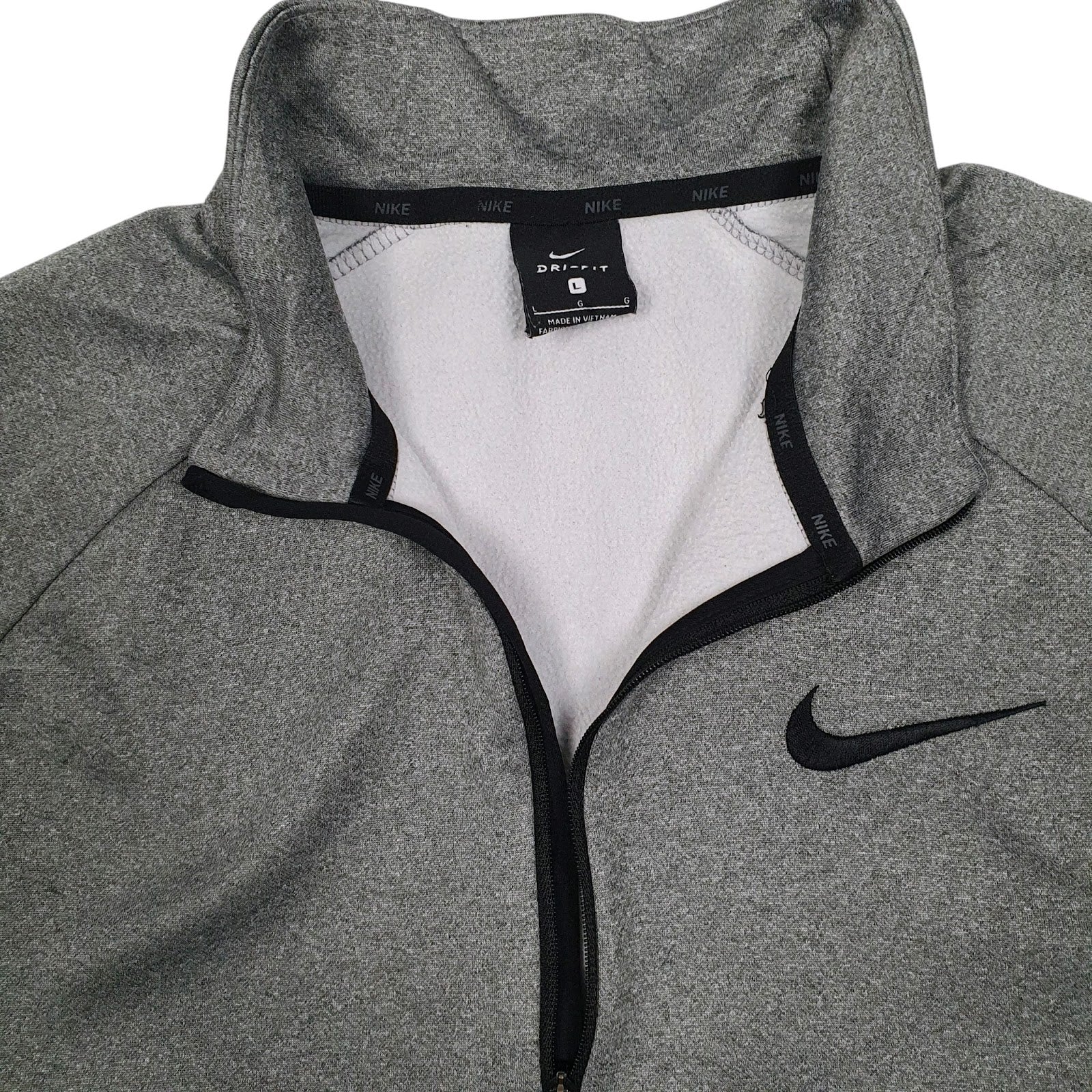 Mens Grey Nike Dri Fit Quarter Zip Jumper