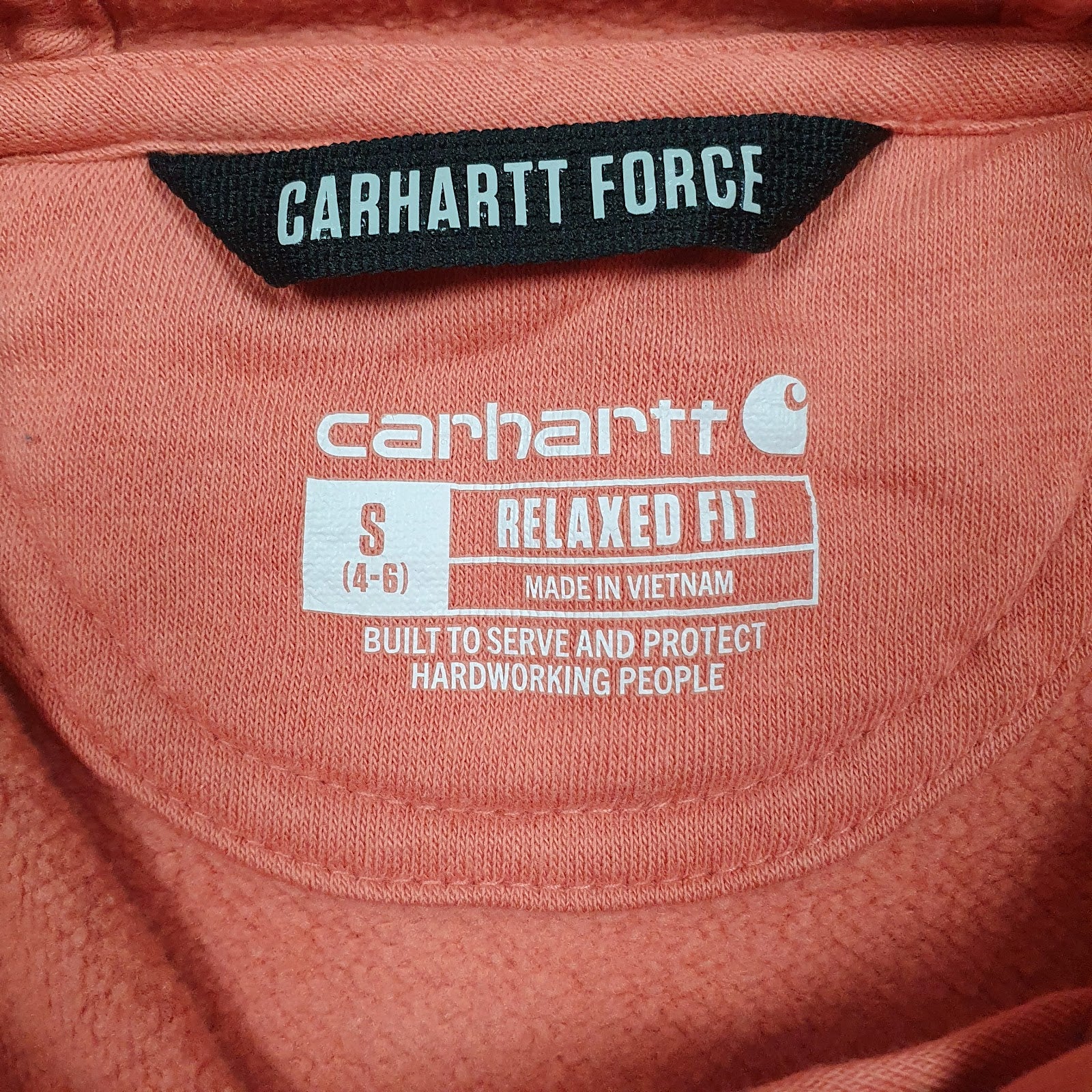 Mens Orange Carhartt Spellout Lightweight Hoodie Jumper