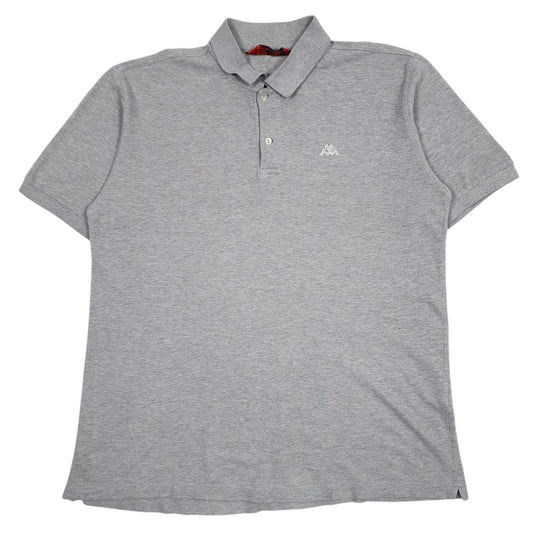 Mens Grey Kappa  Short Sleeve Polo Shirt