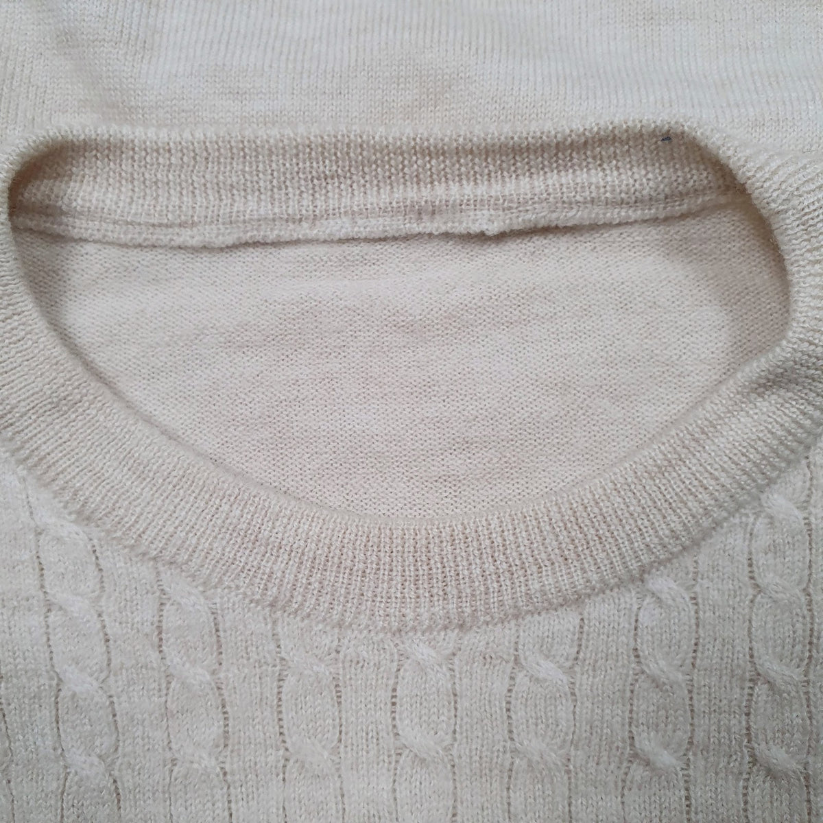 Mens Cream Unbranded Knit Crewneck Jumper