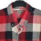 Mens Red Eddie Bauer Heavyweight Plaid Flannel  Shirt
