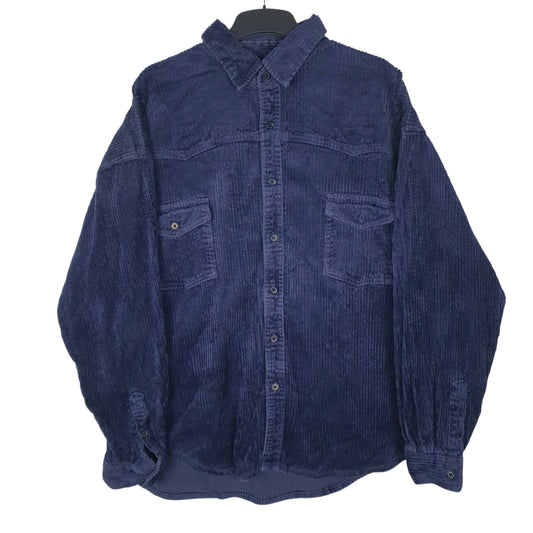 Mens Navy Classic Vintage Corduroy  Coat