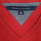 Mens Red Tommy Hilfiger  V Neck Jumper