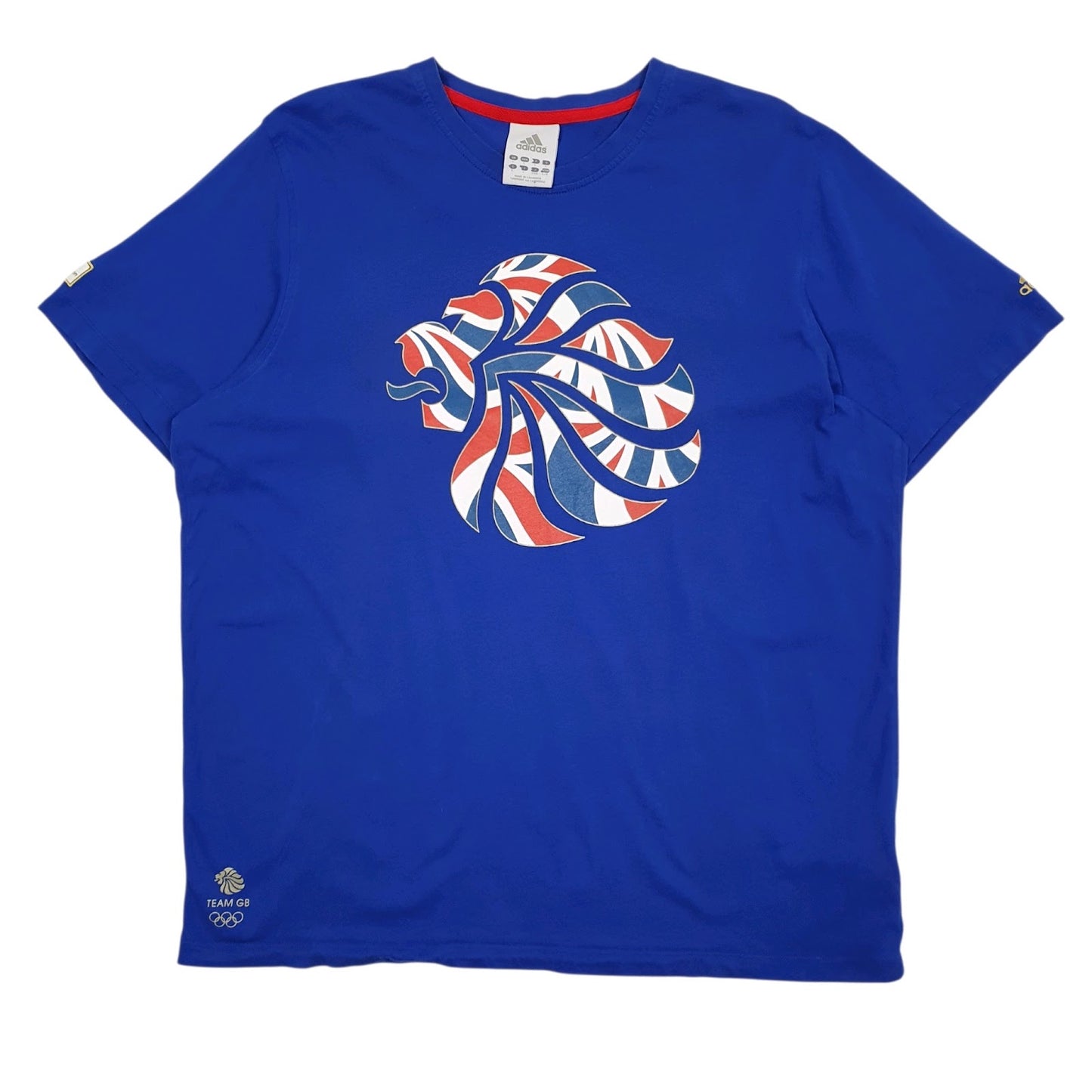 Mens Blue Adidas 2012 Olympics Team GB Short Sleeve T Shirt