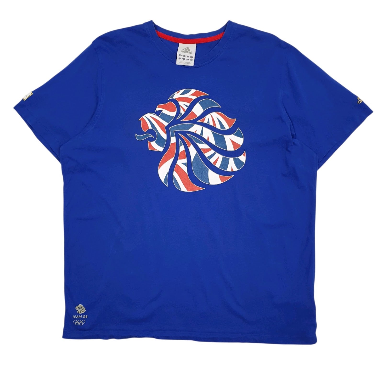 Mens Blue Adidas 2012 Olympics Team GB Short Sleeve T Shirt