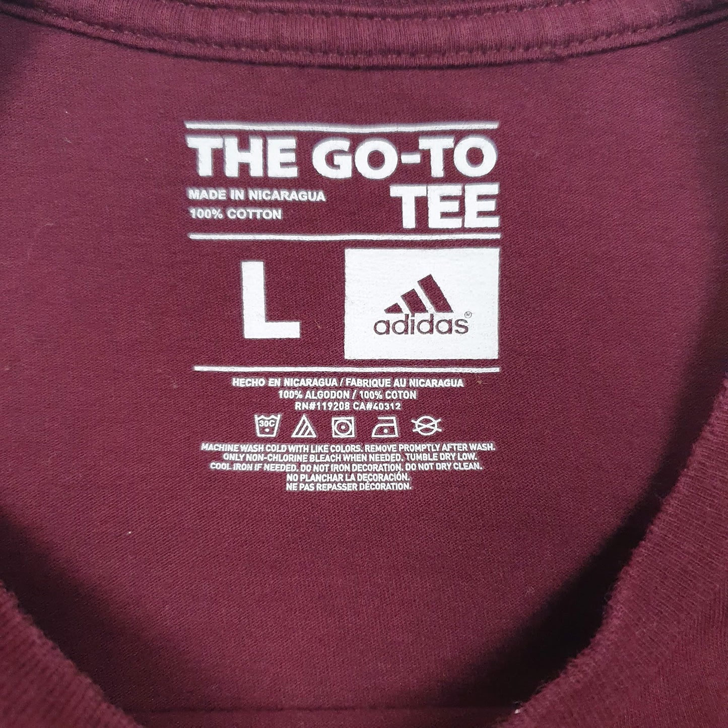 Mens Burgundy Adidas Trojan Softball  T Shirt