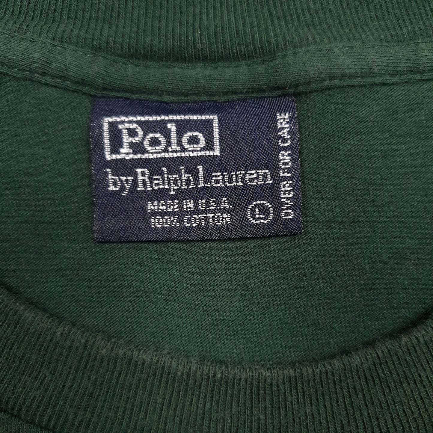Mens Green Polo Ralph Lauren Vintage 90s Made In USA  T Shirt