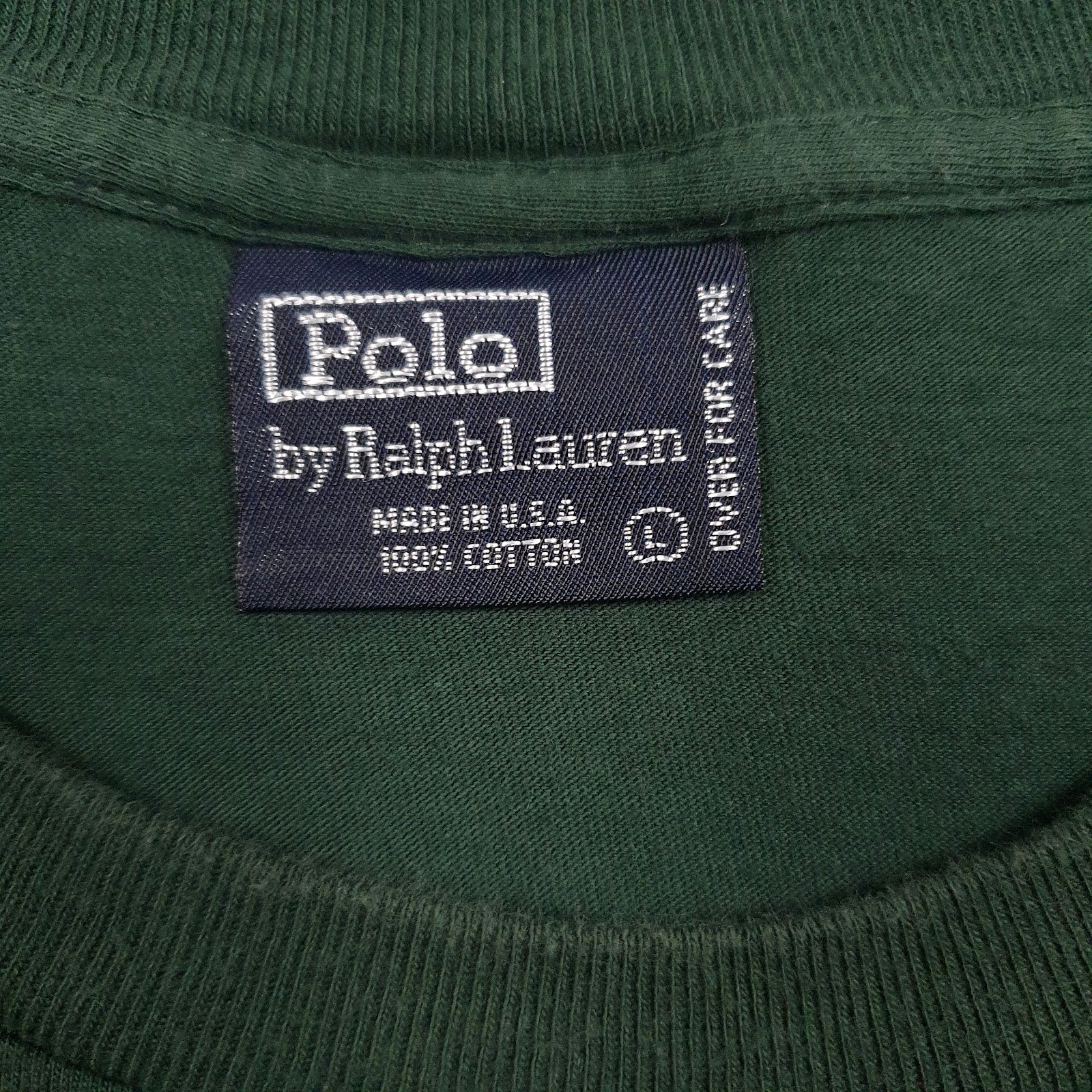Mens Green Polo Ralph Lauren Vintage 90s Made In USA  T Shirt