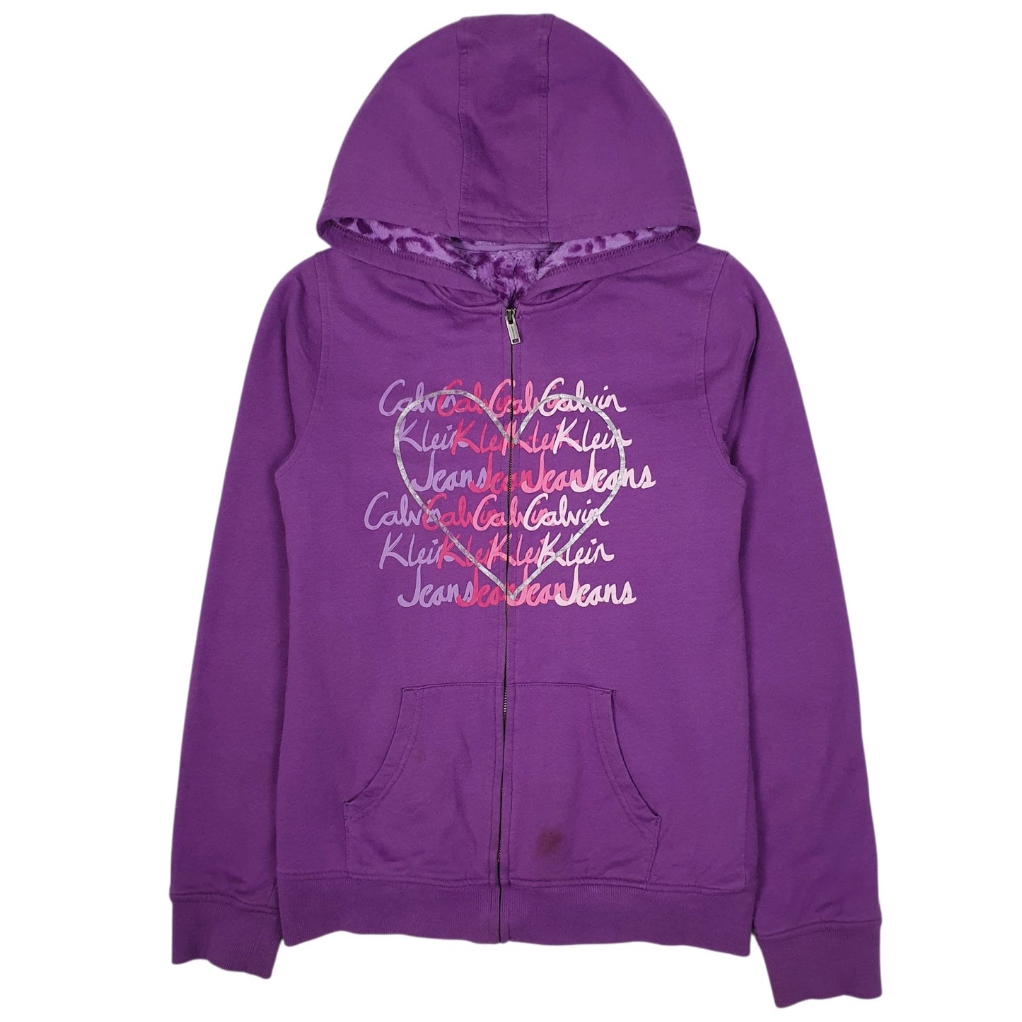 Womens Purple Calvin Klein Fleece Lined Full Zip Jumper