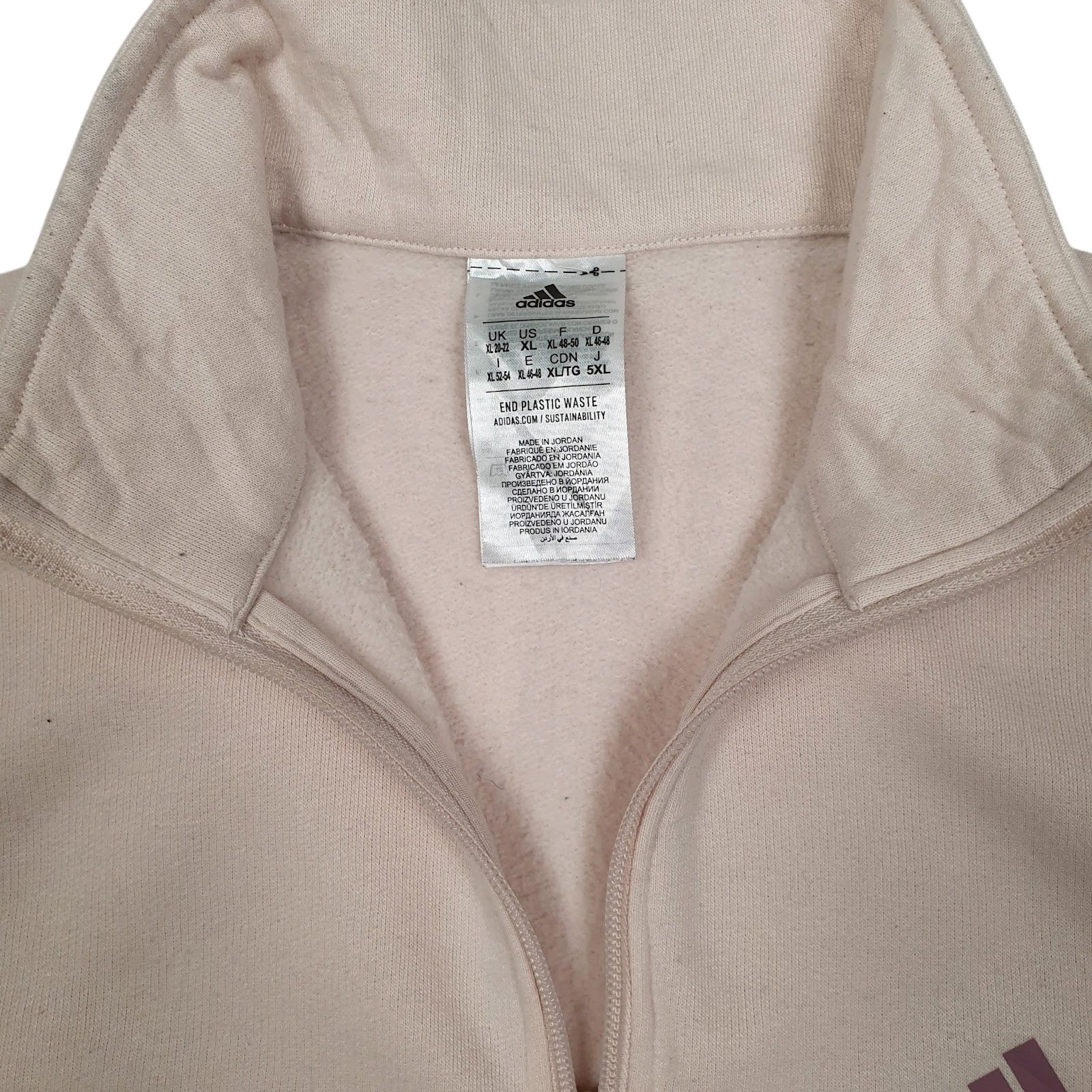 Womens Pink Adidas  Quarter Zip Jumper