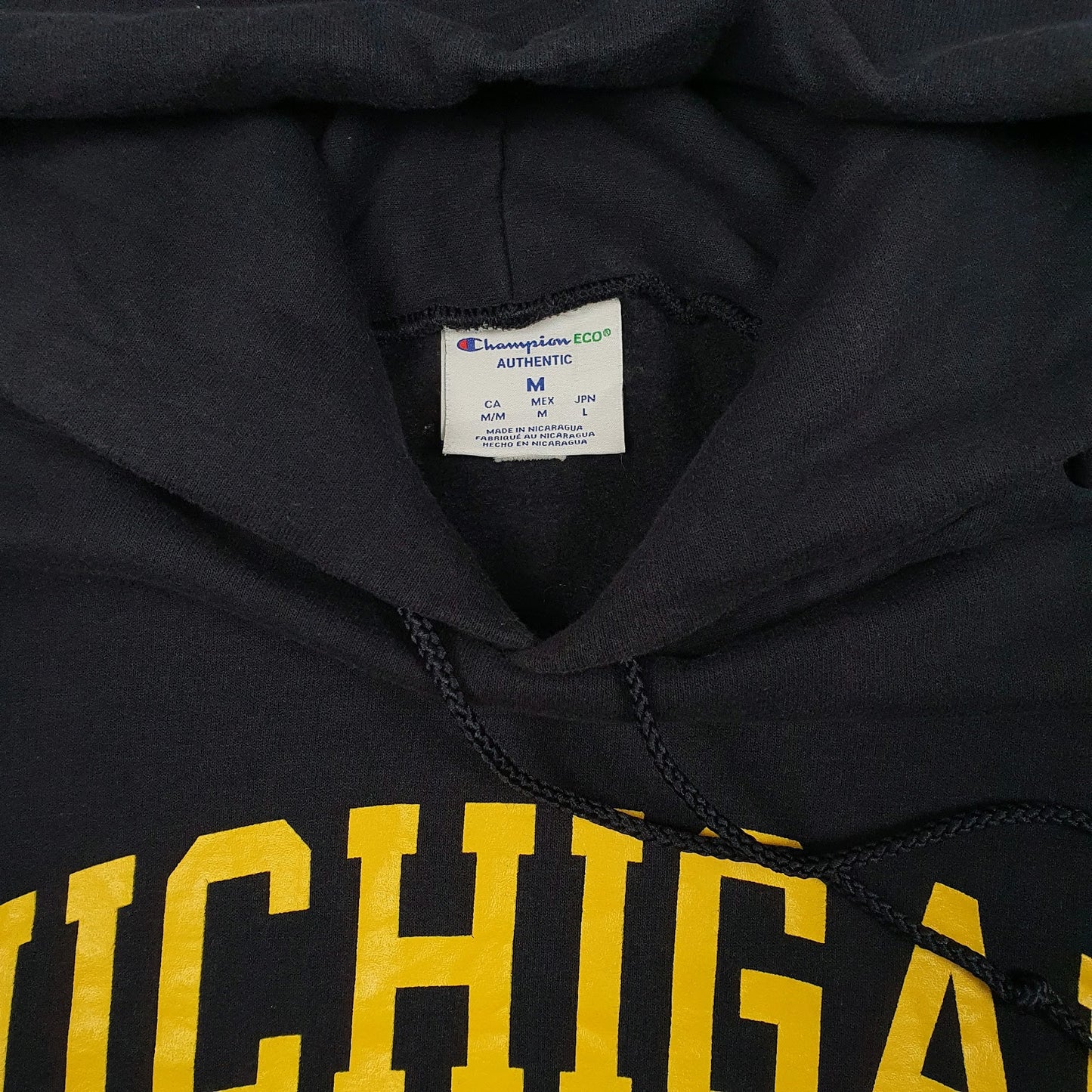 Mens Navy Champion Michigan Hoodie Jumper