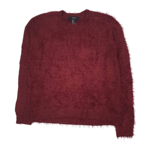 Womens Burgundy Forever 21 Fluffy Crewneck Jumper