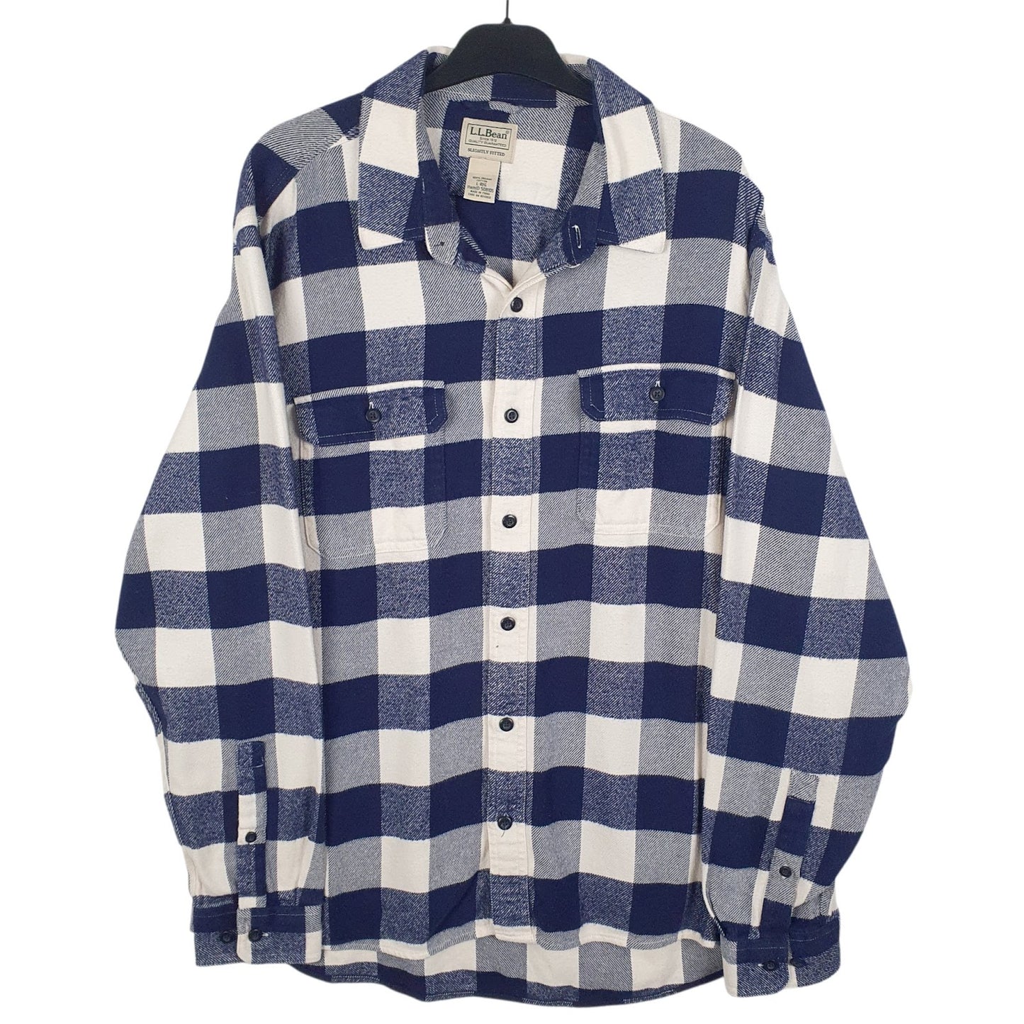 Mens Blue L.L.Bean Flannel Long Sleeve Shirt