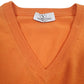 Mens Orange Valentino Merino V Neck Jumper