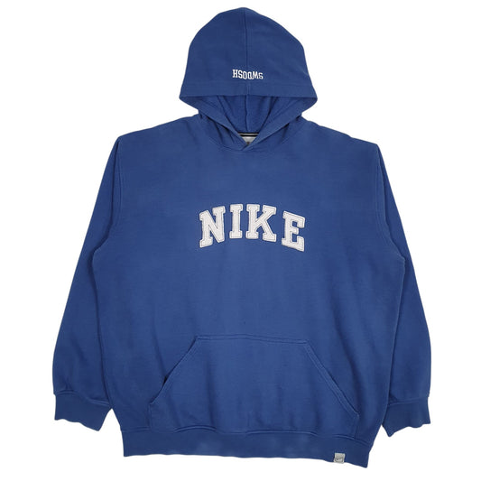 Mens Blue Nike Vintage 00s Spellout Hoodie Jumper