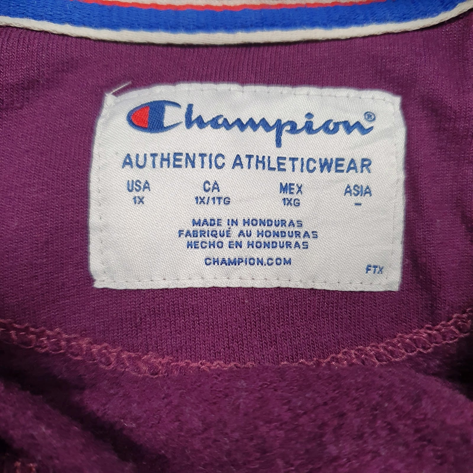 Womens Purple Champion Spellout Hoodie Jumper