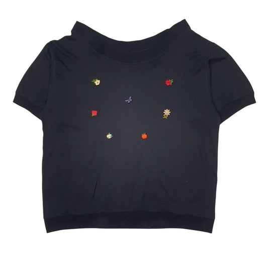 Womens Black Claudia Corelle  Short Sleeve T Shirt