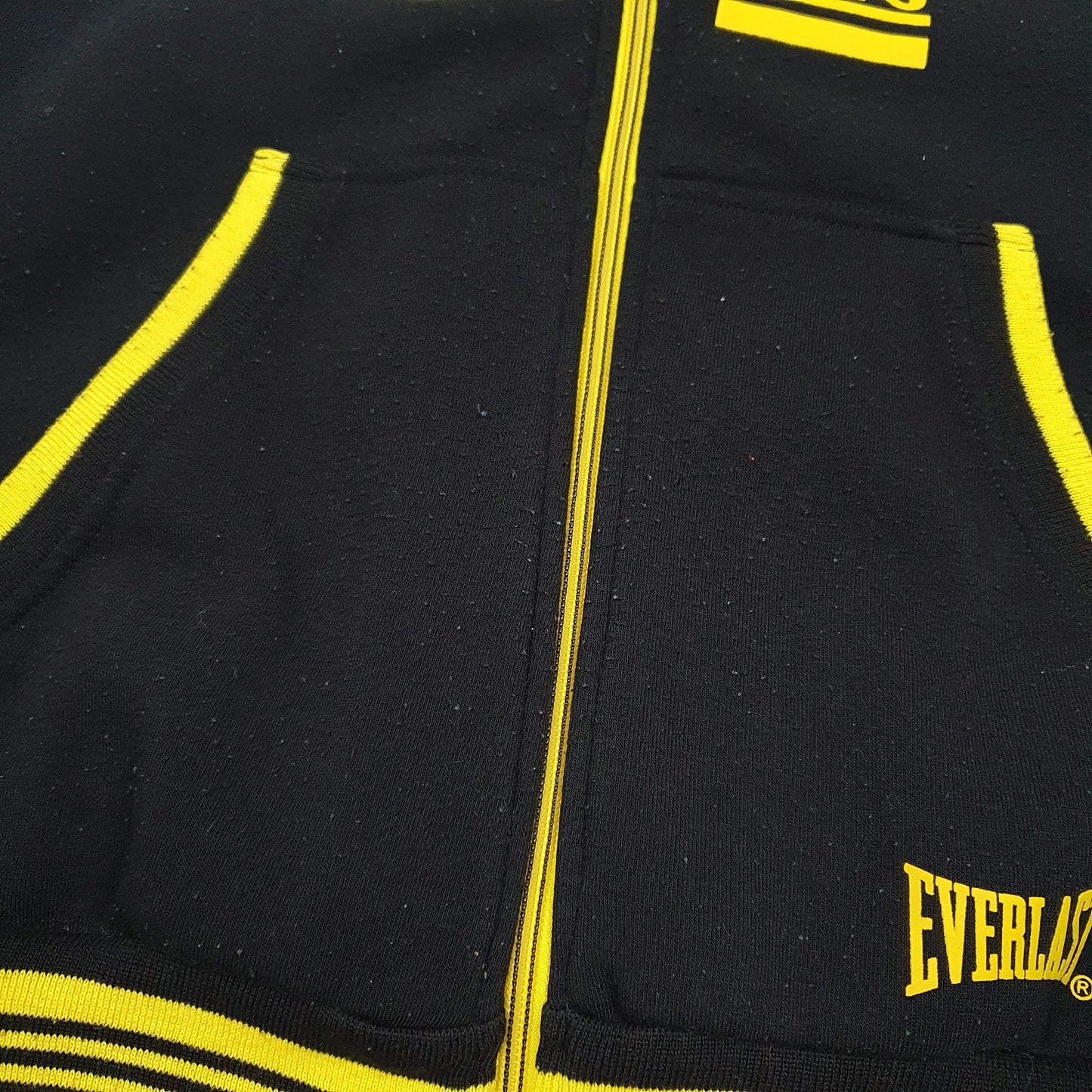 Mens Black Everlast Hoodie Boxing Full Zip Jumper