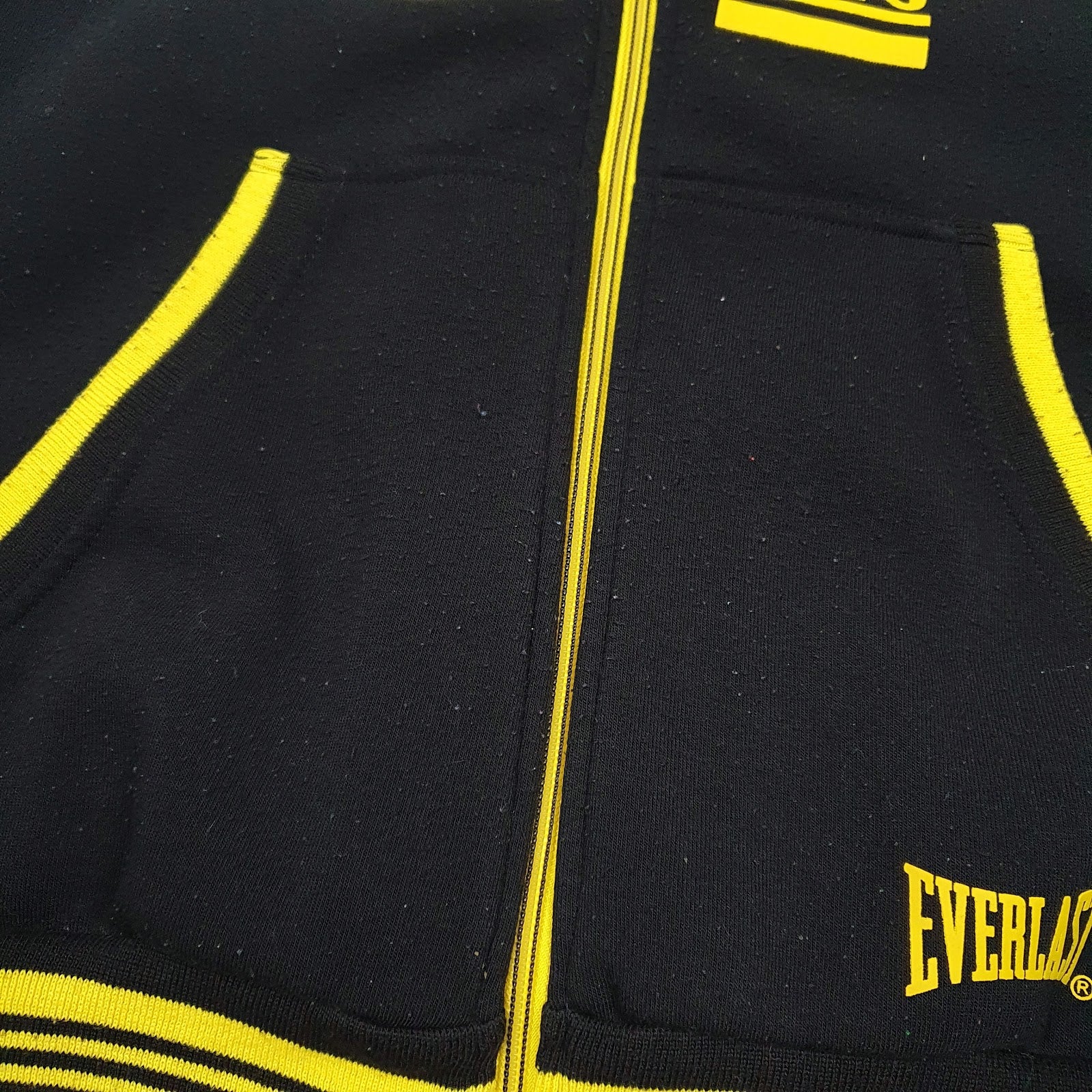 Mens Black Everlast Hoodie Boxing Full Zip Jumper