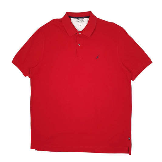 Mens Red Nautica Classic Fit Tall Short Sleeve Polo Shirt