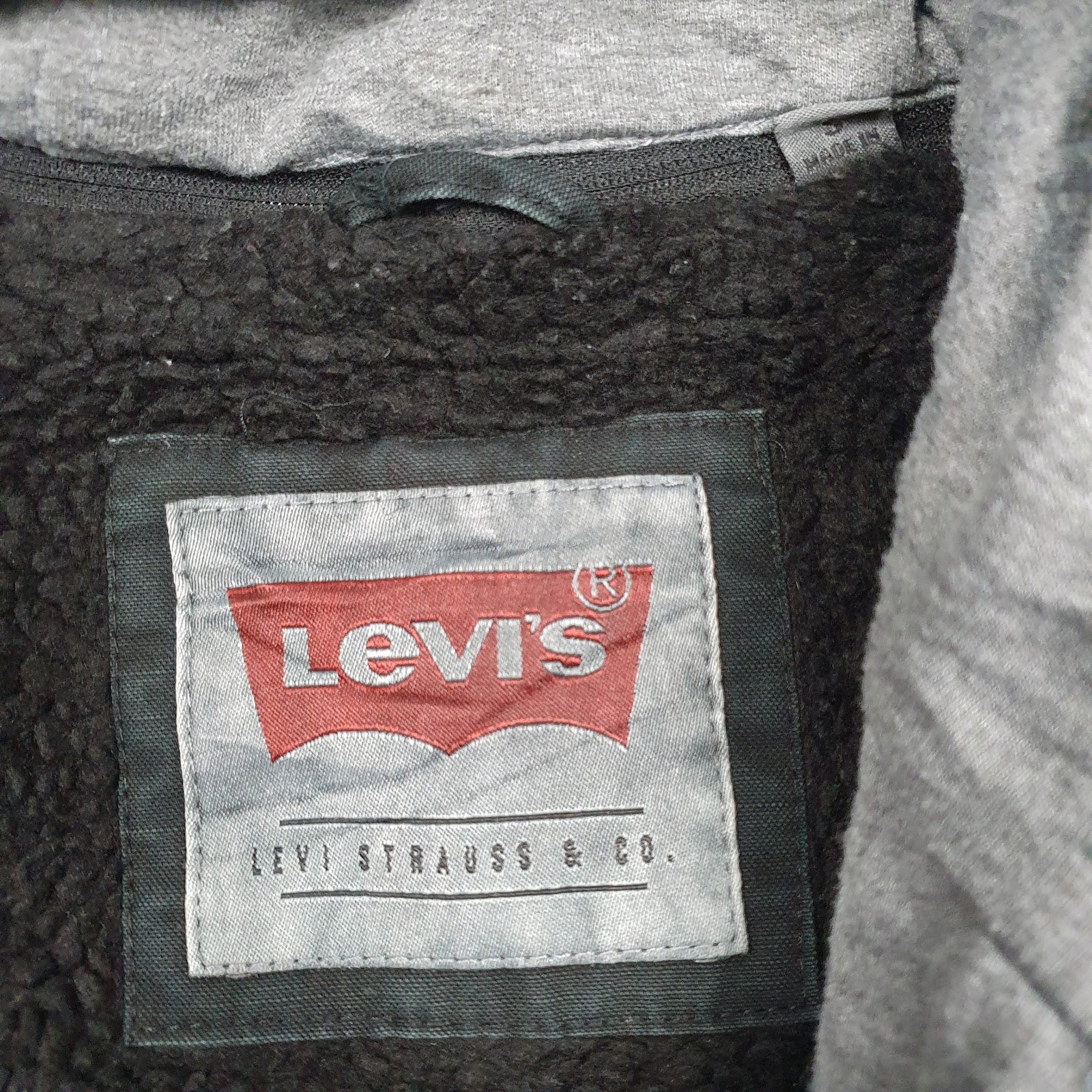 Mens Black Levis Sherpa Lined  Coat