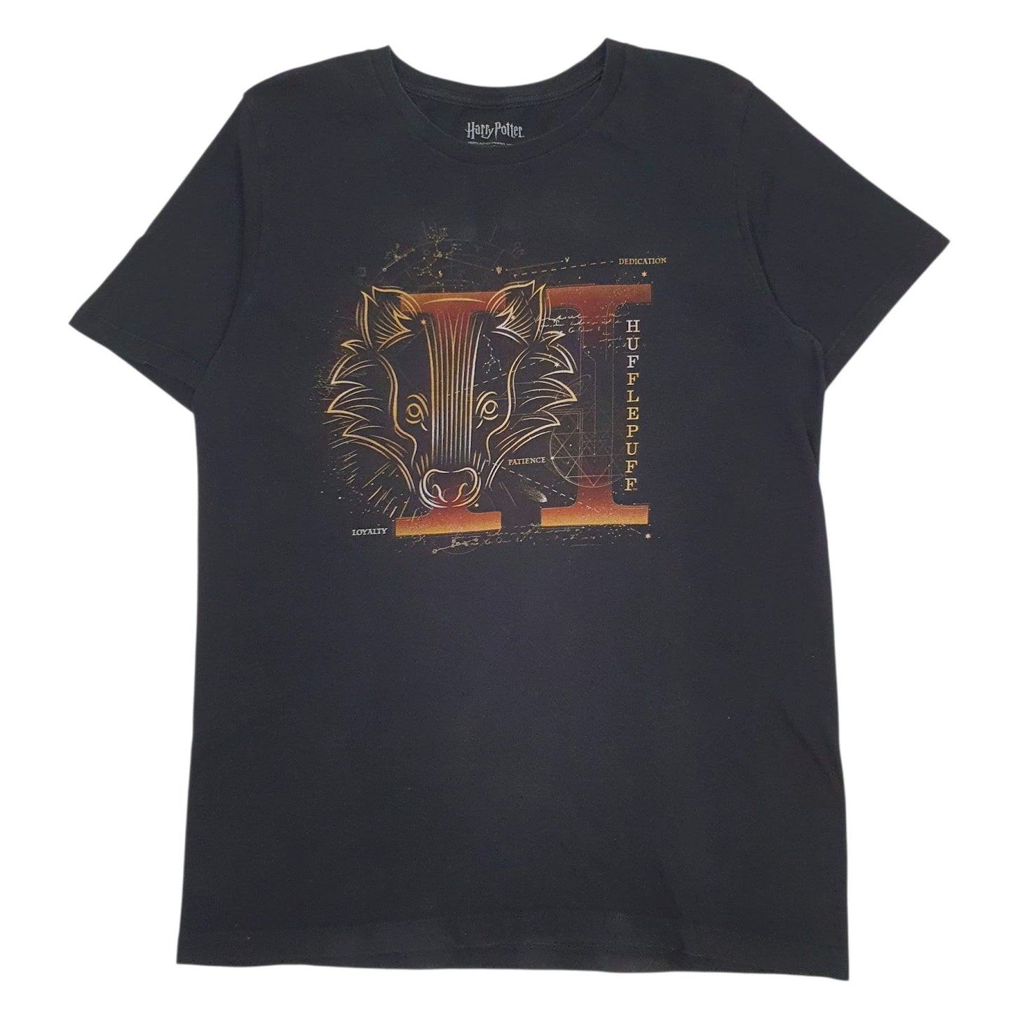 Mens Black Harry Potter Hufflepuff Short Sleeve T Shirt