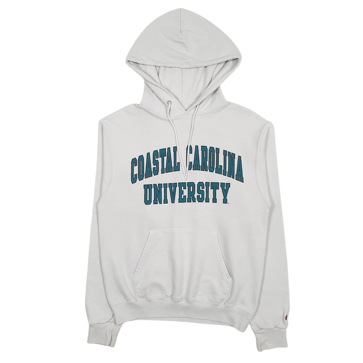 Mens White Champion Coastal Carolina University Hoodie Jumper