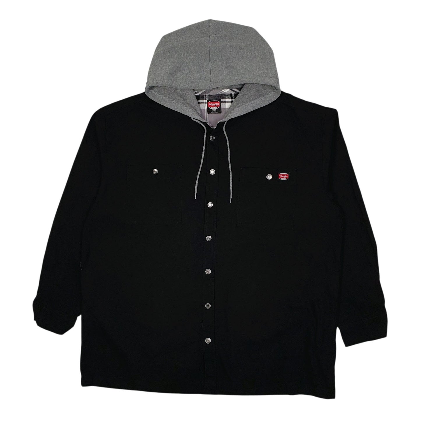 Mens Black Wrangler Windbreaker Chore Hoodie  Coat