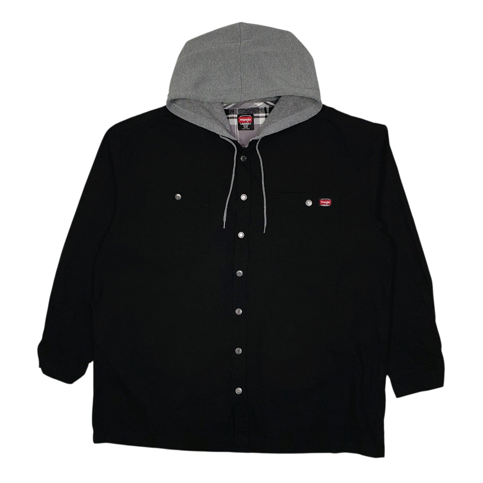Mens Black Wrangler Windbreaker Chore Hoodie  Coat