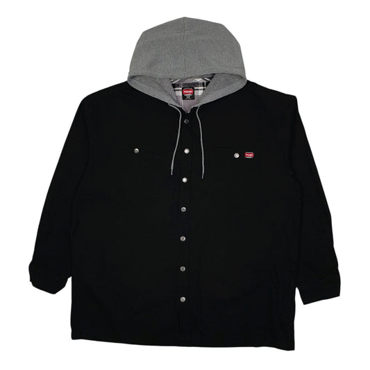 Mens Black Wrangler Windbreaker Chore Hoodie  Coat