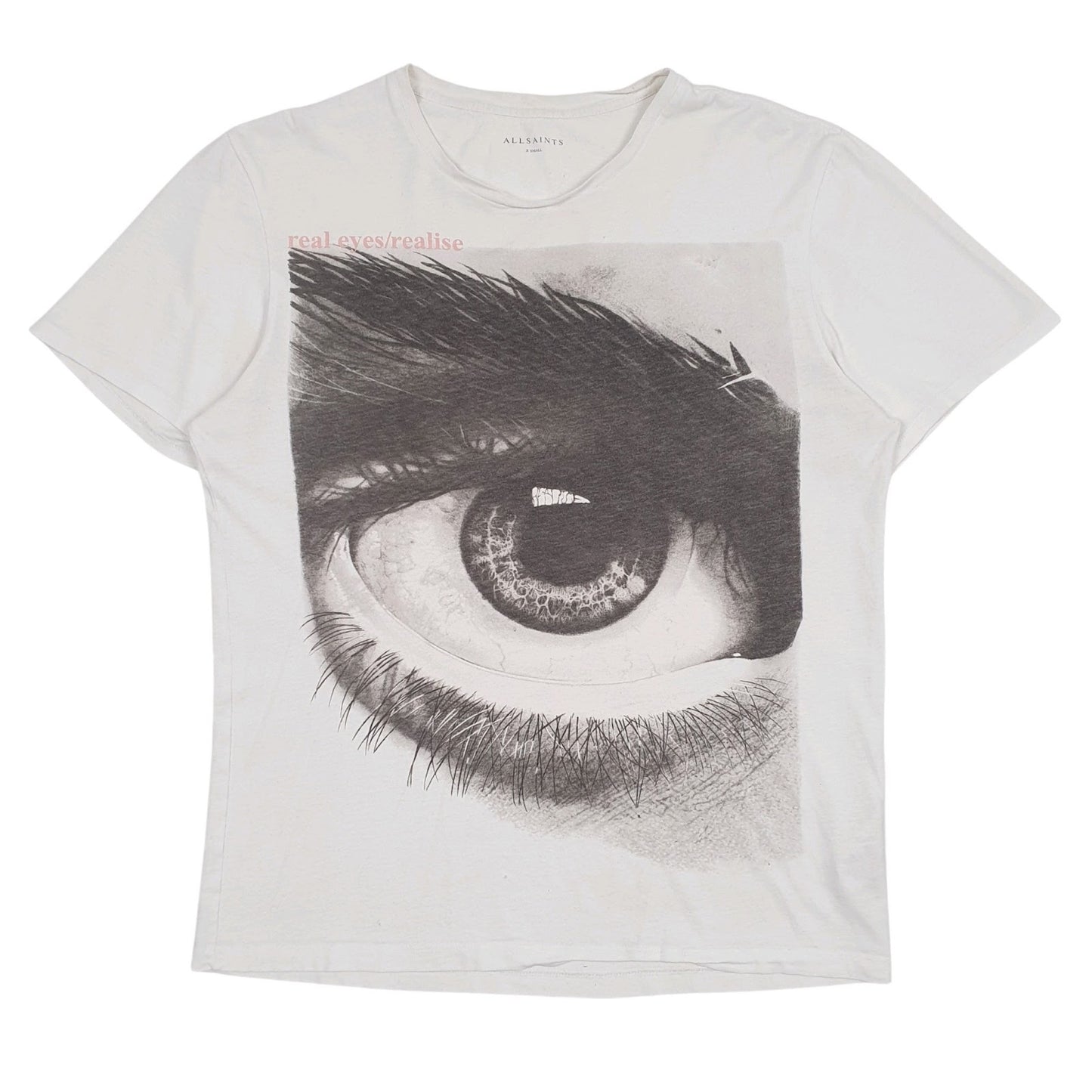 Mens White All Saints  Short Sleeve T Shirt