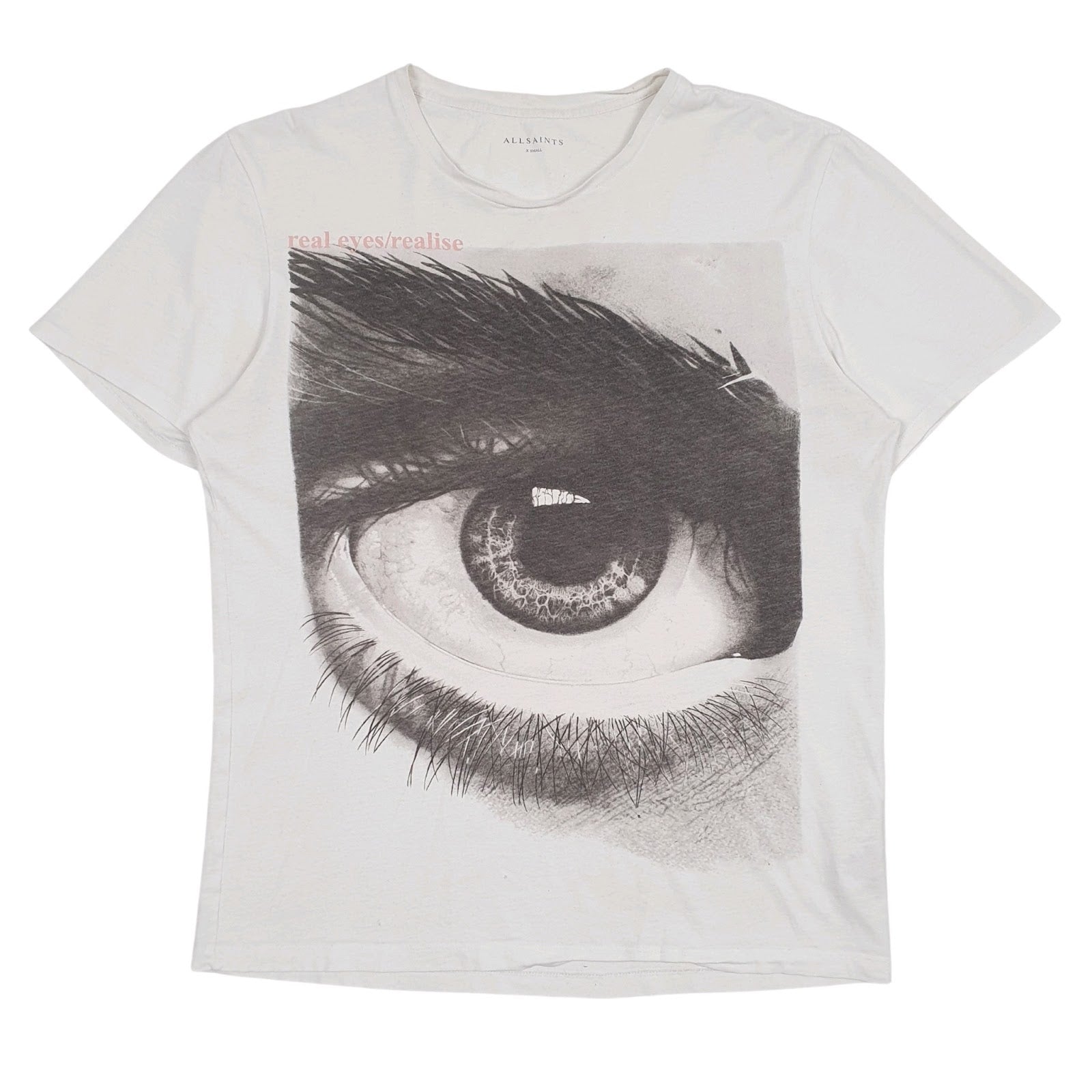 Mens White All Saints  Short Sleeve T Shirt