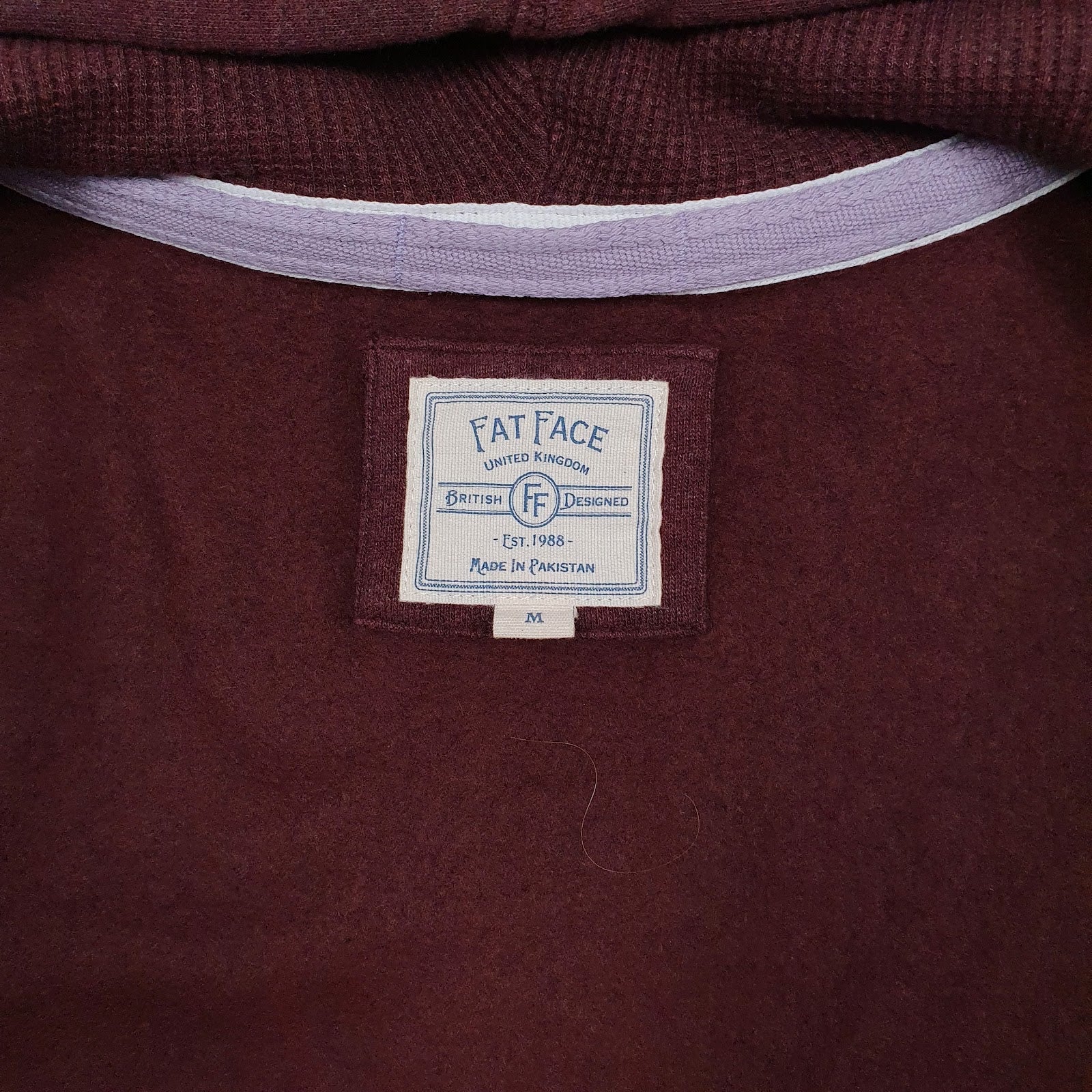 Womens Burgundy Fat Face Hoodie Full Zip Jumper