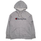 Mens Grey Champion Spellout Hoodie Jumper