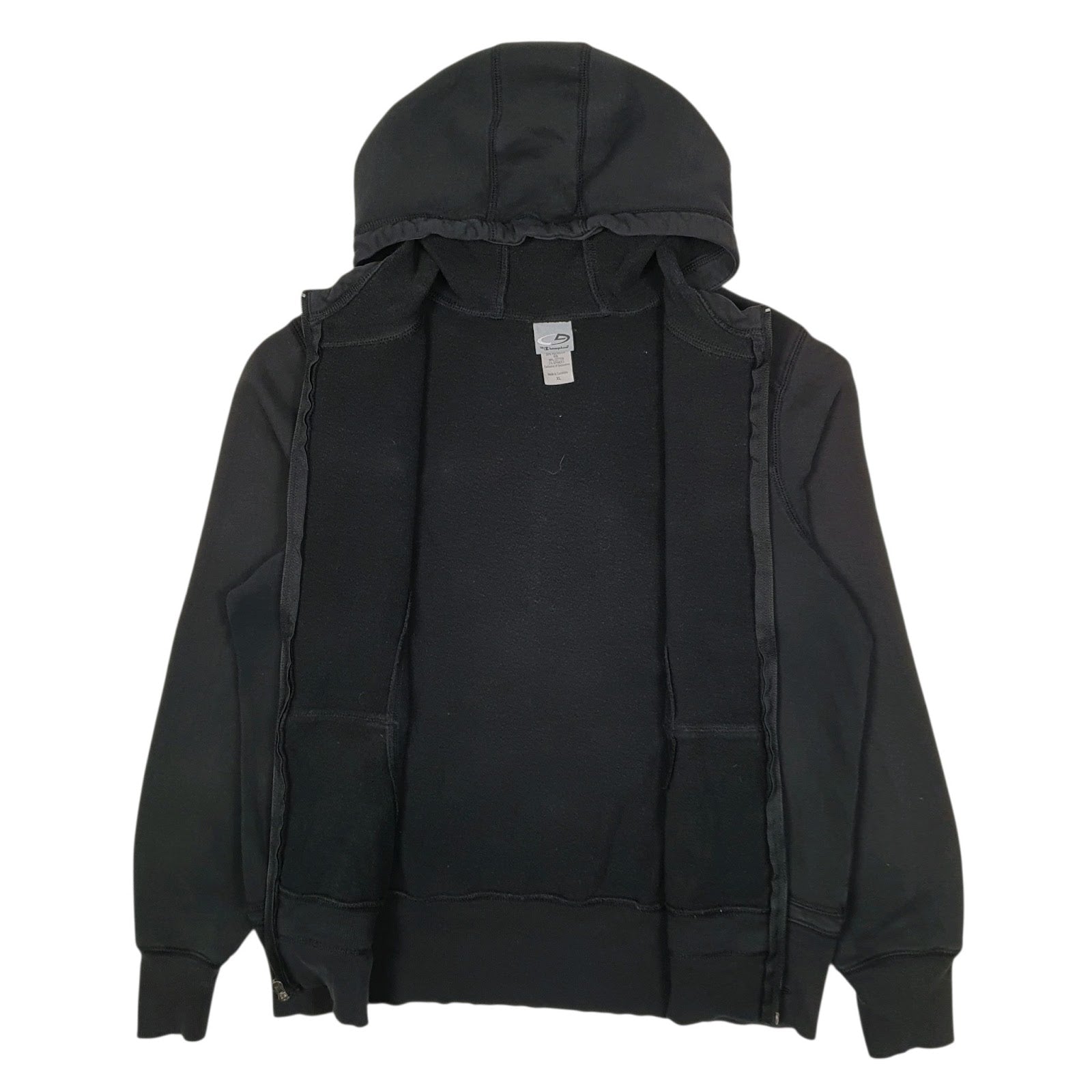 Womens Black Champion Hoodie Full Zip Jumper