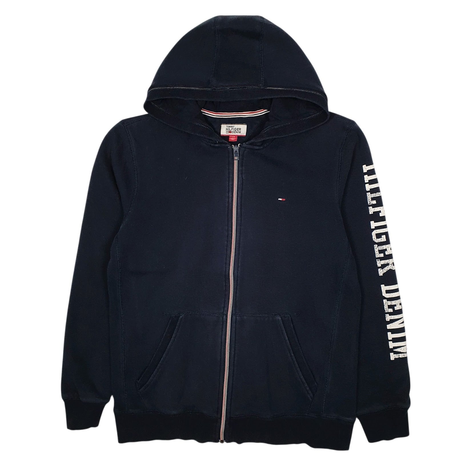 Mens Navy Tommy Hilfiger Hoodie Full Zip Jumper