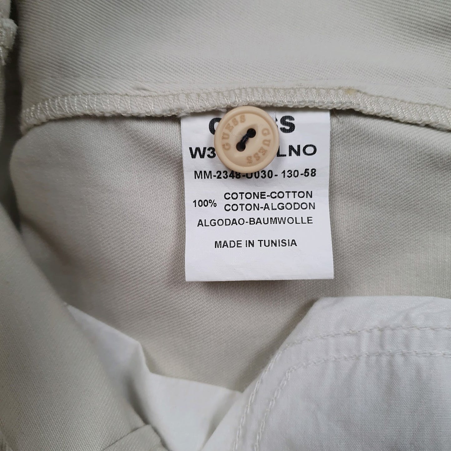 Mens Cream Guess   Trousers