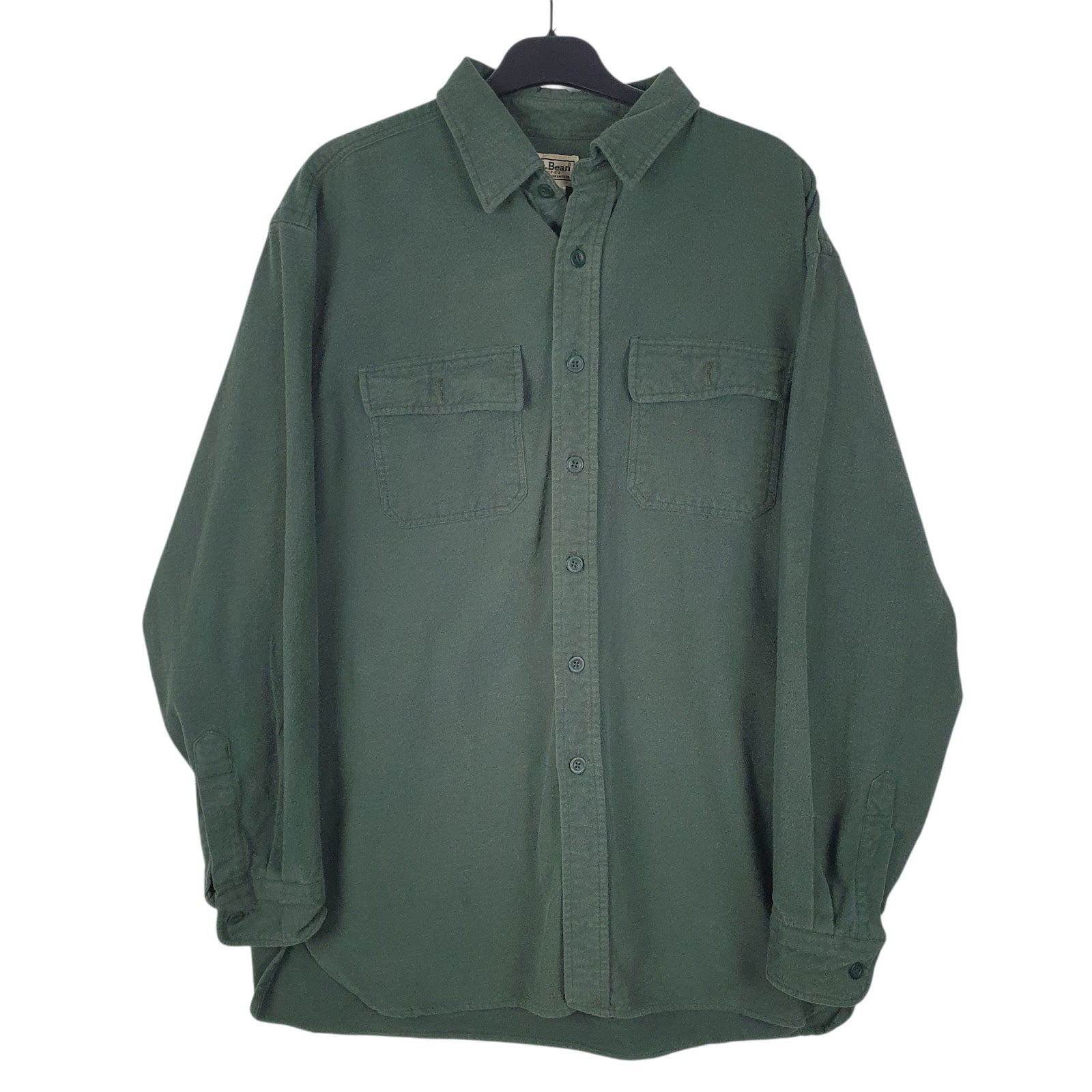 Mens Green L.L.Bean Chamois Long Sleeve Shirt