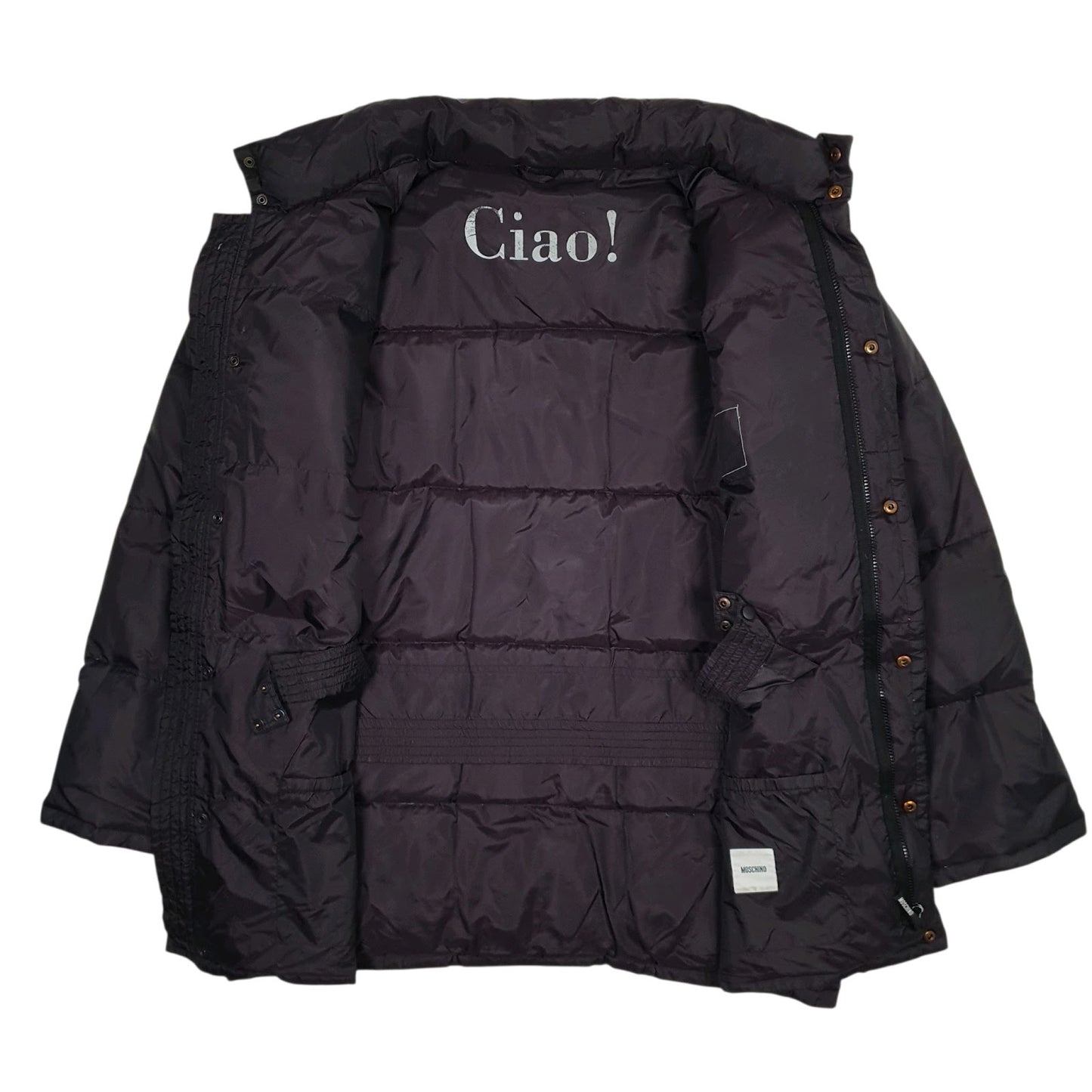 Mens Black Moschino   Coat