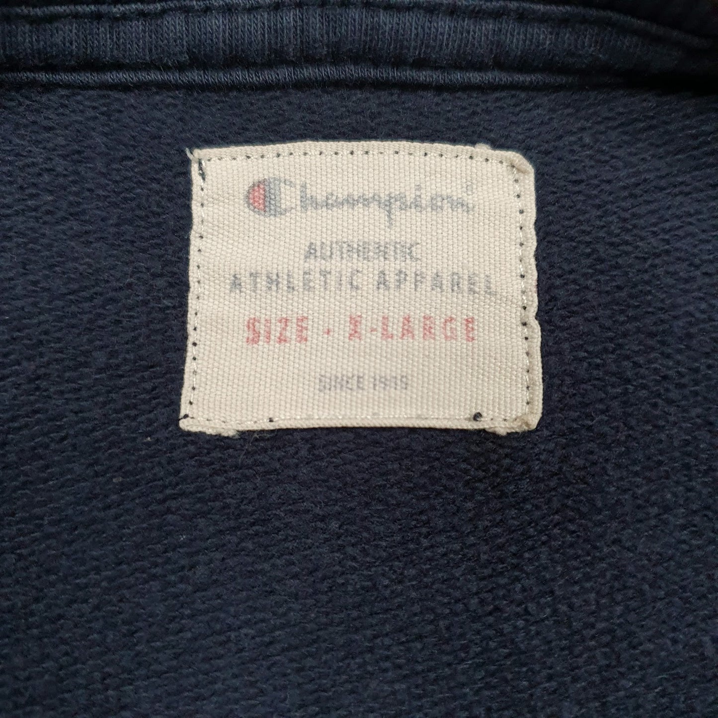 Mens Navy Champion Spellout Crewneck Jumper